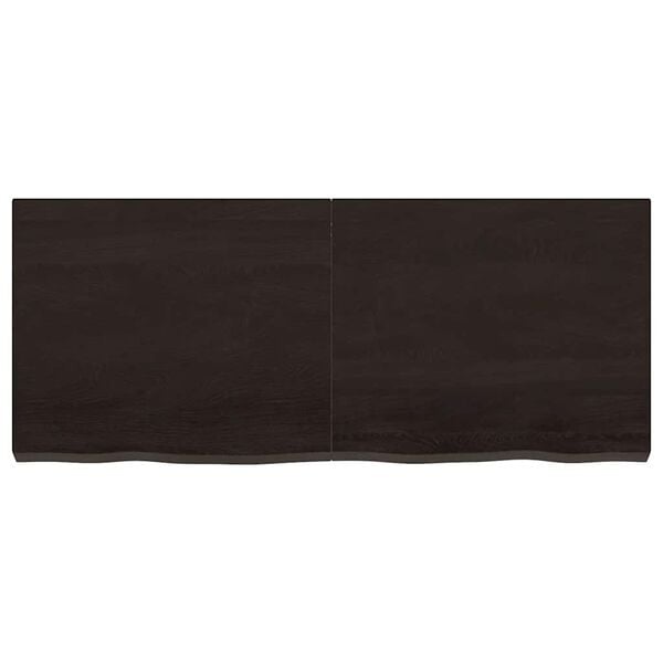 vidaXL Bathroom Countertop Dark Brown 47.2 x 19.7 x (0.8-2.4) " Treated Solid Wood