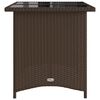 vidaXL Garden Table Brown PE Rattan 43.3 x 26.8 in