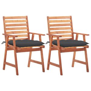 vidaXL Outdoor Chair Set of 2 Natural wood Solid acacia wood Medium