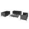vidaXL Garden Lounge Set Dark grey with black cushions