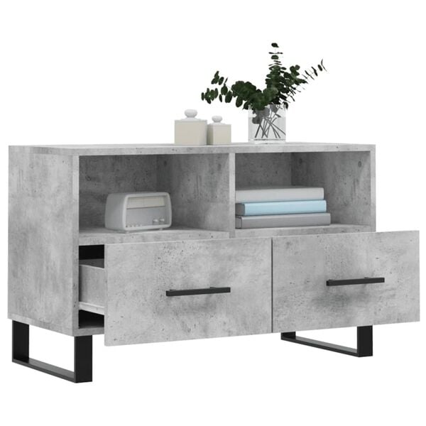 vidaXL TV Cabinet Concrete Grey Engineered Wood Medium TV Cabinet