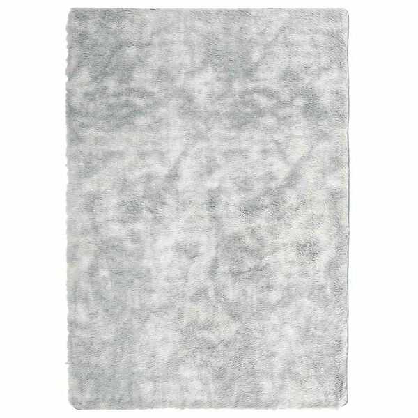 vidaXL Shaggy Rug Silver Grey 100% Polyester 94.5 x 133.9 in Foldable