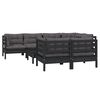 vidaXL Garden Lounge Set Black Solid pinewood, fabric (100% polyester)