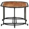 vidaXL Coffee Table Brown and black Solid acacia wood and iron Medium