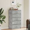 vidaXL Drawer Cabinet Concrete Gray Engineered Wood 23.6 x 14.2 x 40.6 in