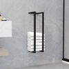 vidaXL Towel Rack Black Iron 4.9 x 4.9 x 23.6 in Wall Mounted