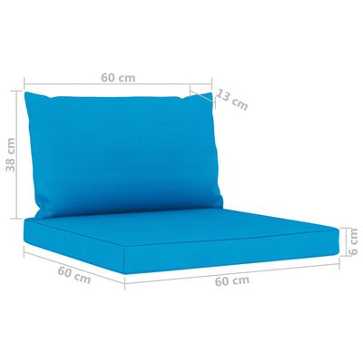 vidaXL Pallet Sofa Cushions 2 pcs Light Blue Fabric