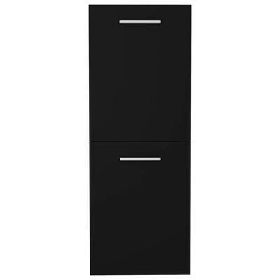vidaXL Bathroom Cabinet Black 11.8"x11.8"x31.5" Engineered Wood