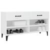 vidaXL Shoe Cabinet White Engineered Wood Medium Shoe Storage Cabinet