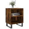 vidaXL Bedside Cabinet Set of 2 Smoked oak Engineered wood, iron Drawers
