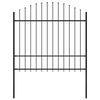 vidaXL Garden Fence with Spear Top Steel 66.9x68.9" Black