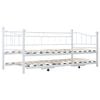 vidaXL Day Bed White Steel frame, Plywood slats
