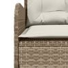 vidaXL Patio Sofa Beige Poly Rattan and Powder-Coated Steel 5-seater