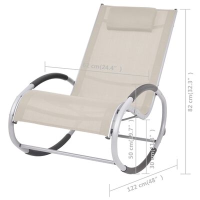 vidaXL Outdoor Rocking Chair Cream Textilene