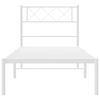 vidaXL Metal Bed Frame White Powder-Coated Steel Twin Bed Frame