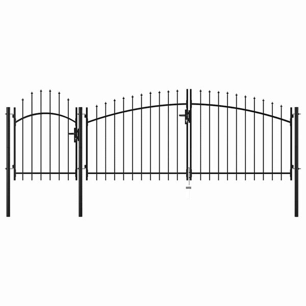 vidaXL Patio Gate Steel 4.1x13.1' Black