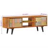 vidaXL TV Cabinet Honey-Colored Solid Acacia Wood and Metal Medium