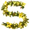 vidaXL Christmas Garland Green and Gold PVC 8.9 feet Christmas Garland