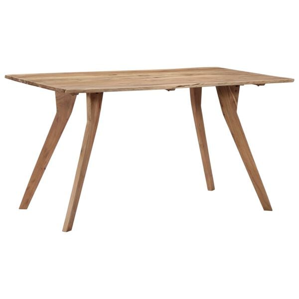 vidaXL Dining Table Natural Wood Solid Acacia wood 55.1 in Dining Table