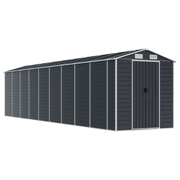 vidaXL Garden Shed Anthracite Galvanized Steel Large Garden Shed