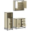 vidaXL Bathroom Furniture Set Sonoma oak Engineered wood, metal, glass