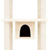 vidaXL Cat Tree Cream Engineered wood, plush, sisal Large Durable