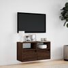 vidaXL TV Wall Cabinet Brown Oak Engineered Wood 31.5x12.2x17.7 in