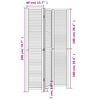 vidaXL Room Divider 3 Panels White Solid Wood Paulownia