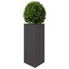 vidaXL Garden Planter Black Steel 15.7x13.6x27.6 in Tough