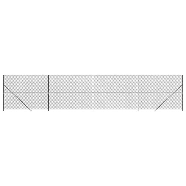vidaXL Chain Link Fence with Flange Anthracite 4.6'x32.8'