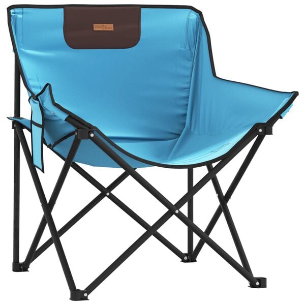 vidaXL Camping Chair Bright Blue 600D Polyester with PE coating, Steel