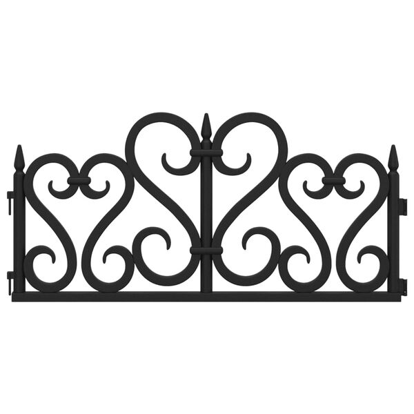 vidaXL Lawn Edgings 17 pcs Black 32.8' PP