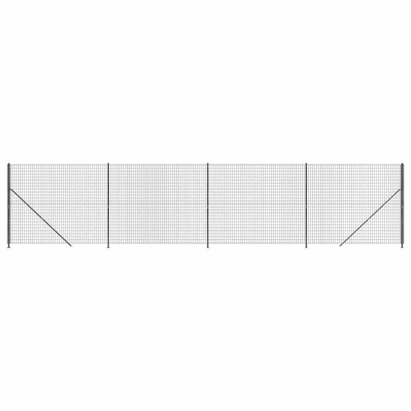 vidaXL Wire Mesh Fence with Flange Anthracite 7.2x32.8'