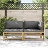 vidaXL Garden Lounge Set Dark Grey Bamboo, polyester Medium Modular
