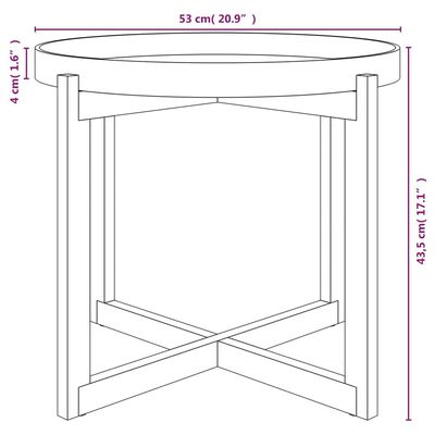 vidaXL Coffee Table White 20.9"x20.9"x17.1" Engineered Wood&Solid Wood Pine