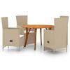 vidaXL 5 Piece Patio Dining Set Beige