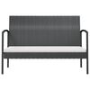 vidaXL Garden Lounge Set Black PE rattan, powder-coated steel, glass