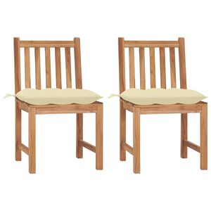 vidaXL Patio Chair Set of 2 Natural Teak