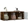 vidaXL Wall Cabinet with Glass Doors Smoked Oak 40.2"x14.6"x13.8"