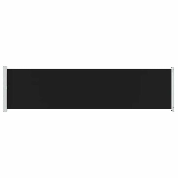 vidaXL Side Awning Black Polyester with PU coating Large Retractable