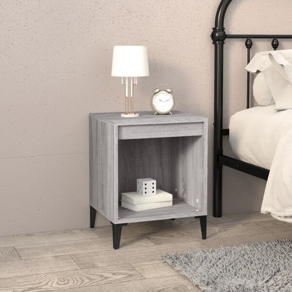 vidaXL Bedside Cabinet Grey Sonoma Engineered Wood Medium