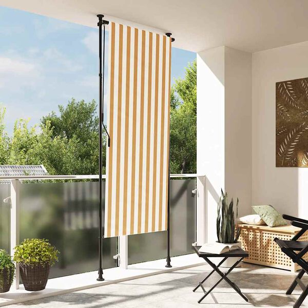 vidaXL Outdoor Roller Blind Orange, White, Anthracite