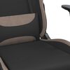 vidaXL Gaming Chair with Footrest Black and Taupe Fabric