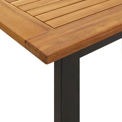 vidaXL Patio Table with U-shaped Legs 63"x31.5"x29.5" Solid Wood Acacia
