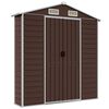 vidaXL Garden Shed Brown Galvanized Steel Large Garden Shed