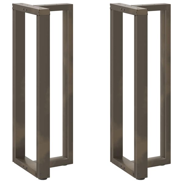 vidaXL Bar Table Legs T-Shaped 2 pcs Natural Steel 19.7 x 13.8 x (43.3-43.7) " Steel