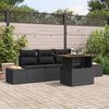 vidaXL Garden Sofa Set with Storage 5 pcs Black Poly rattan