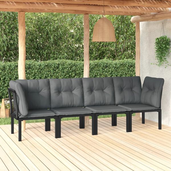 vidaXL Garden Lounge Set Black and Grey