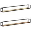 vidaXL Wall Shelf Set of 2 Mixed color Solid reclaimed wood, iron