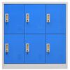 vidaXL Locker Cabinet Set of 5 Light gray and blue Steel Standard